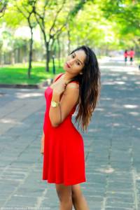 Shanu Singhasooriya   Red Dress